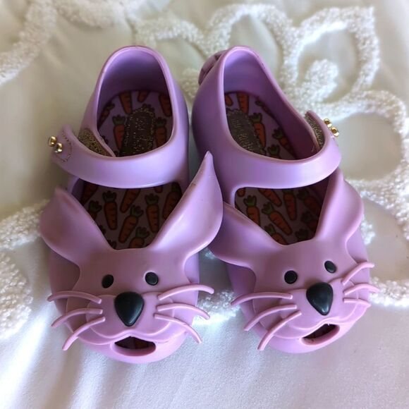Mini Melissa 💜 Bunny Shoes - Picture 1 of 10